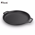 Gusseisen Pizza Pan 14 Zoll, schwarz, vorgewürzt